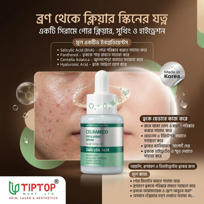 CELRANICO Exfoliating Serum Salicylic Acid Serum 30ml